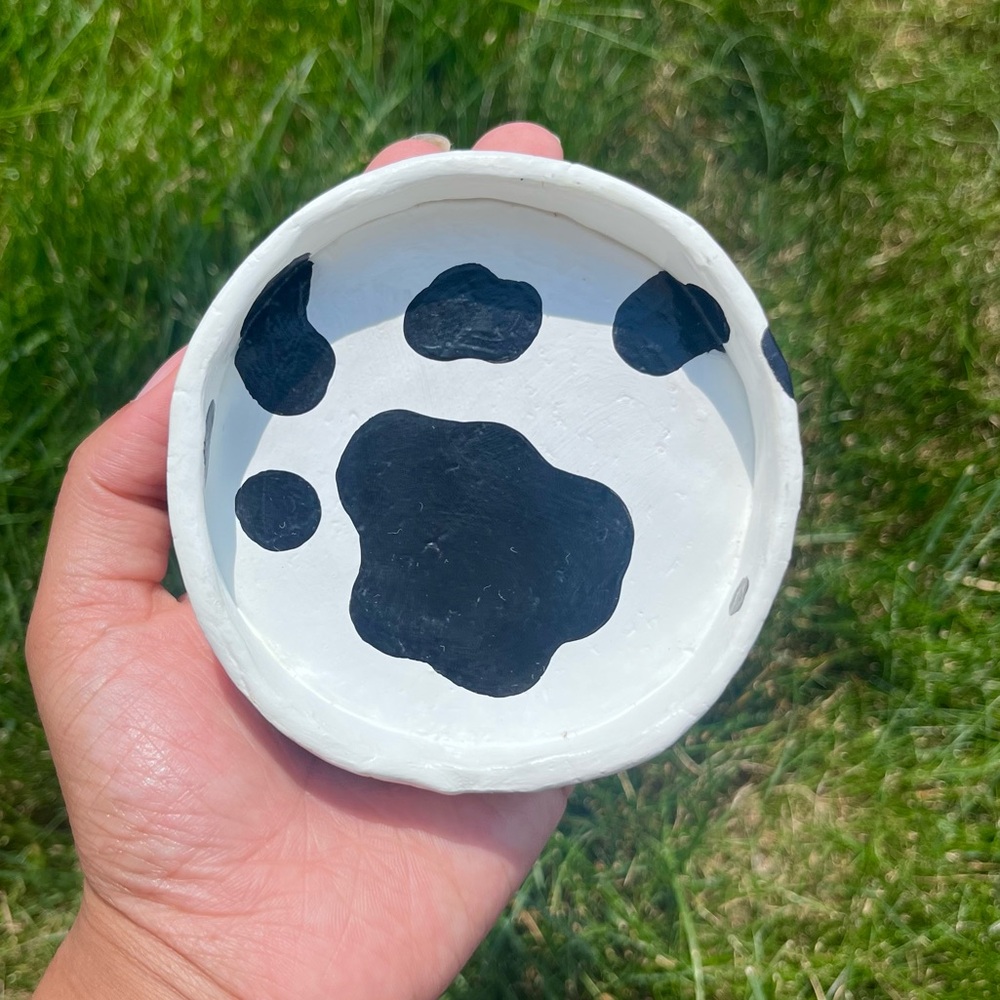 Handmade Cute Cow Print Trinket/Jewelry Dish